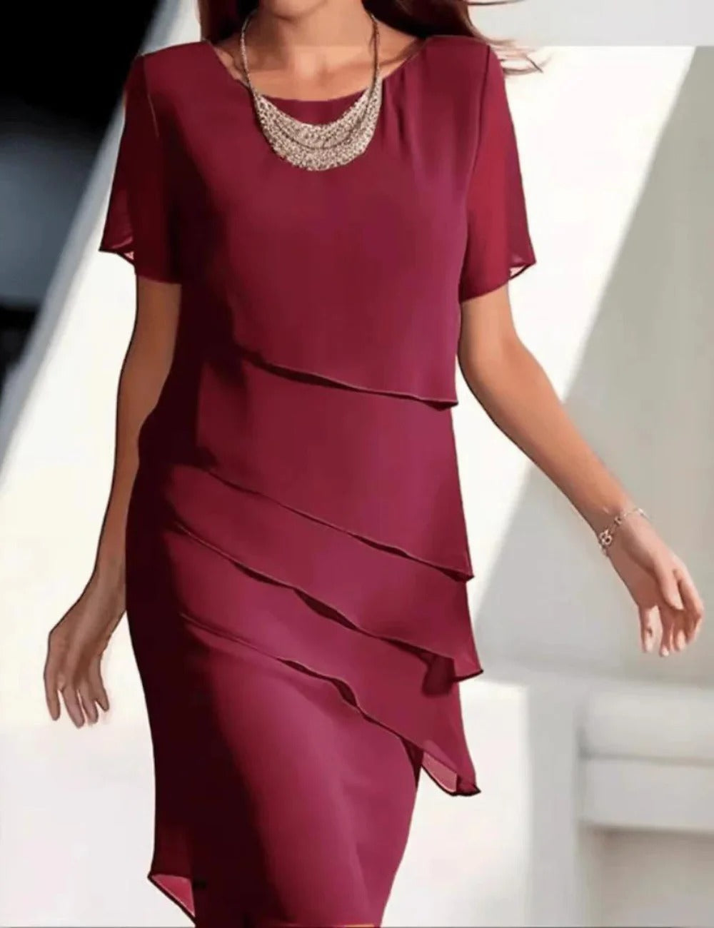 Robe élégante à volants pour tous les jours