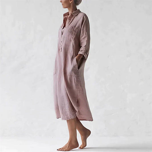 Amarah - Longue robe rose élégante