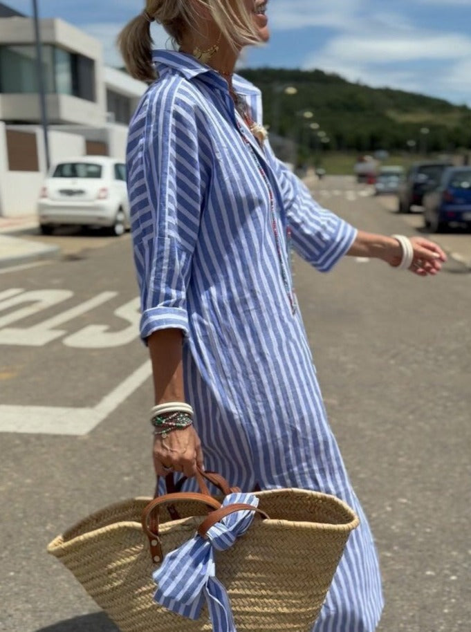 Cm | Robe chemise classique à rayures