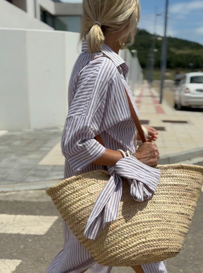 Cm | Robe chemise classique à rayures