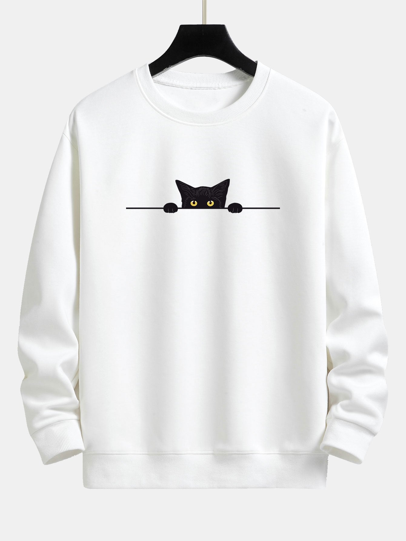 Xylova™ | Sweat-shirt à col rond avec imprimé de chat fantaisiste