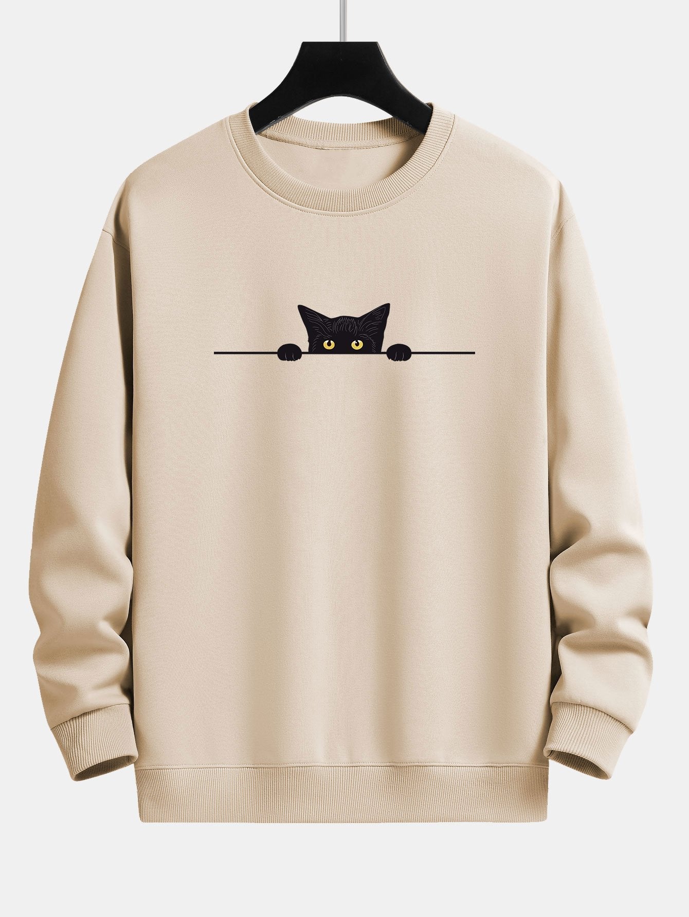 Xylova™ | Sweat-shirt à col rond avec imprimé de chat fantaisiste