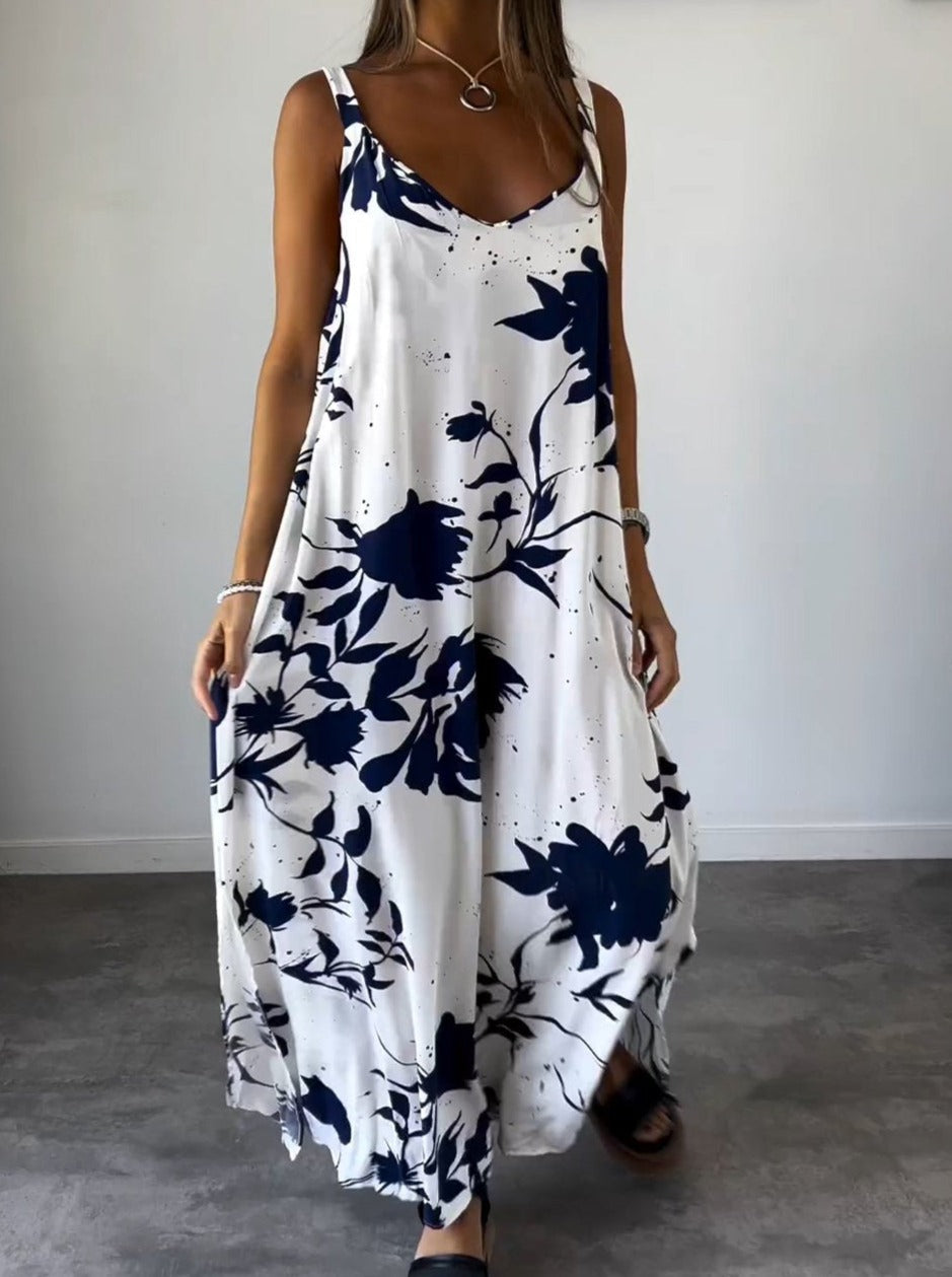 ROBE LONGUE AMPLE AVEC IMPRIMÉ