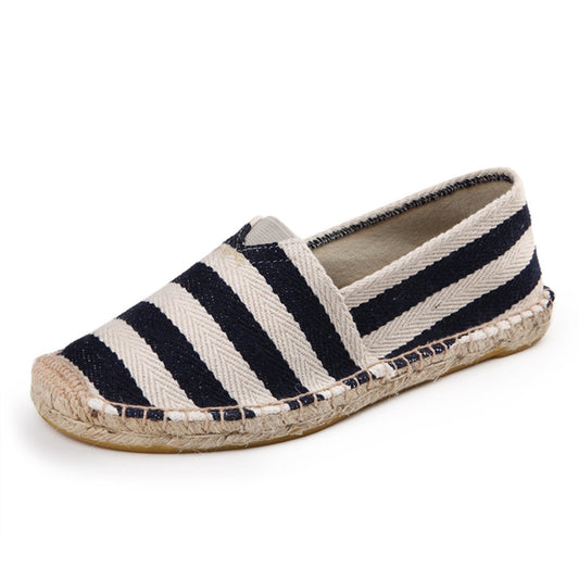 Eline | Espadrilles rayées en toile brossée