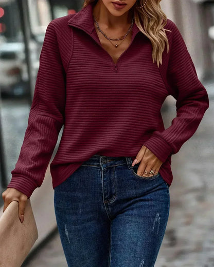 pull de luxe avec fermeture éclair côtelée - karien