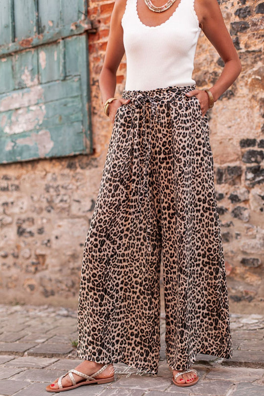 Zaina - Pantalon d'été stylé au look léopard