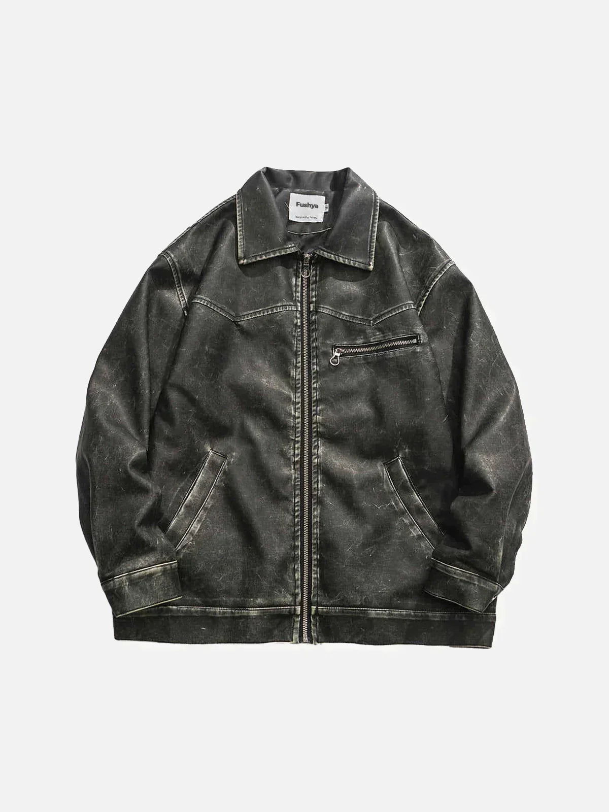 Olivia - Veste en cuir lavé profond