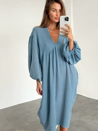 Piper - robe décontractée et ample avec encolure en pointe