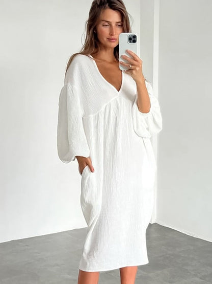 Piper - robe décontractée et ample avec encolure en pointe