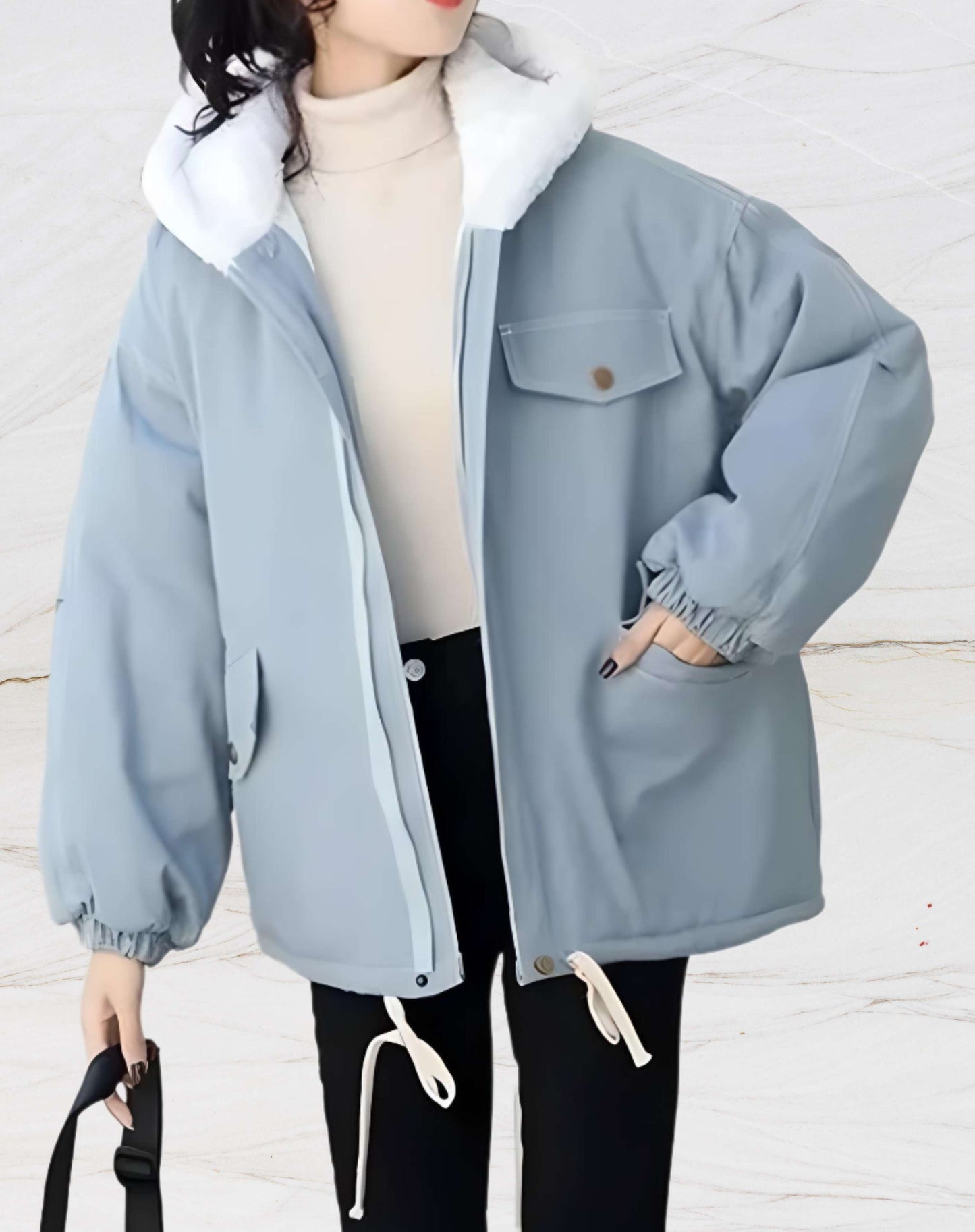Veste pour femmes avec doublure en polaire et capuche