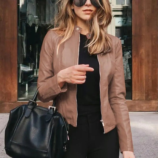 Sannela - Veste en cuir classique pour femme