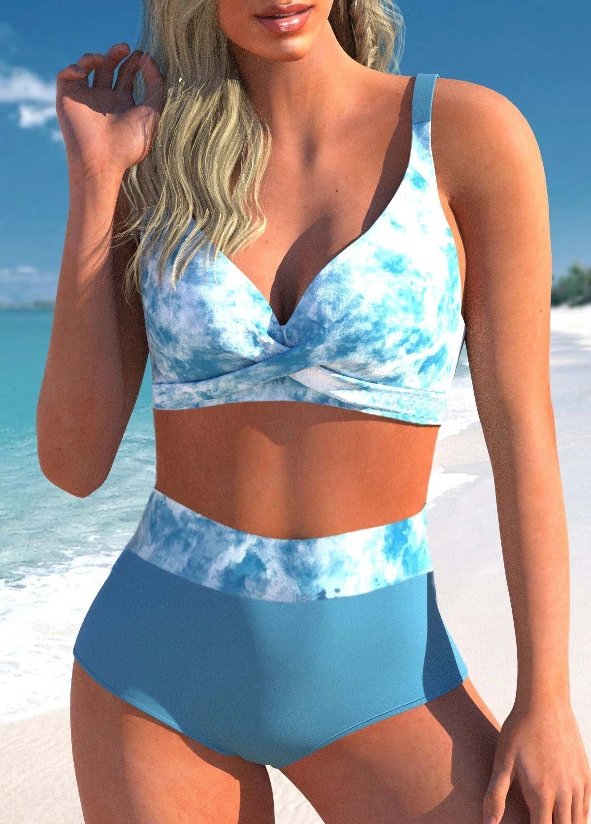 Bikini à pois et rayures