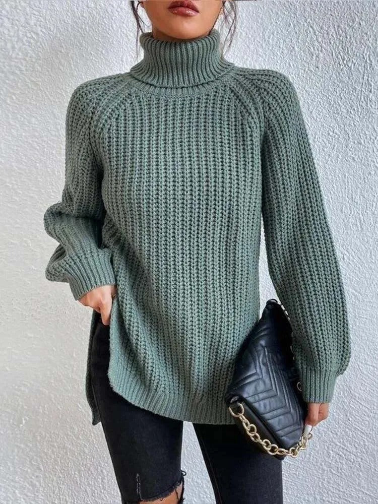Ava - Pull Col Roulé en Maille Stylé pour Femmes