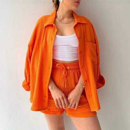 Ensemble d'été pour femmes - Tendance - Chemise aérée et pantalon confortable - Parfait pour les journées chaudes