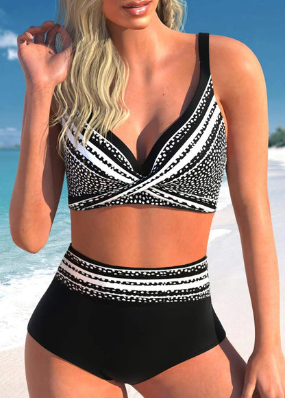 Bikini à pois et rayures