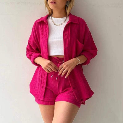 Ensemble d'été pour femmes - Tendance - Chemise aérée et pantalon confortable - Parfait pour les journées chaudes