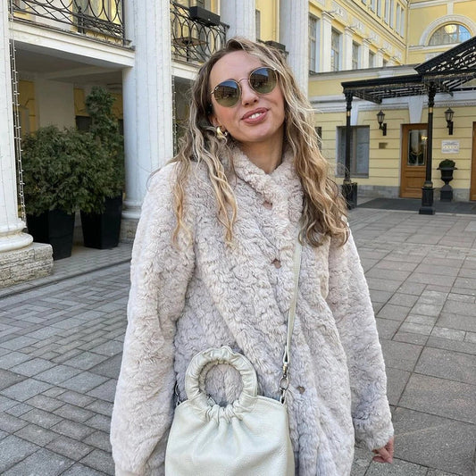 Harmony - manteau de teddy de luxe avec boutons