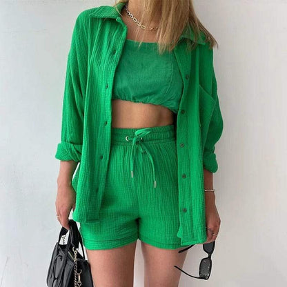 Ensemble d'été pour femmes - Tendance - Chemise aérée et pantalon confortable - Parfait pour les journées chaudes
