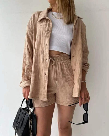 Ensemble d'été pour femmes - Tendance - Chemise aérée et pantalon confortable - Parfait pour les journées chaudes