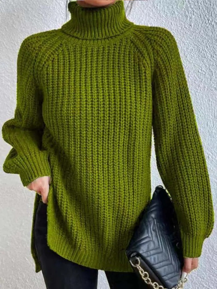 Ava - Pull Col Roulé en Maille Stylé pour Femmes