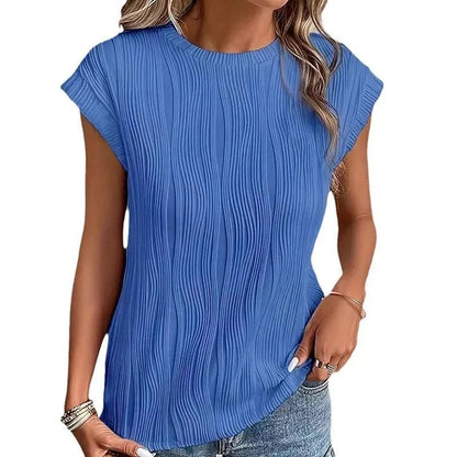 T-shirt d'été à col rond pour femmes