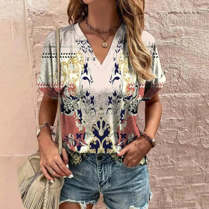 Chemisier pour femmes - Style estival - Manches courtes - Aérien et coloré - Parfait pour les journées chaudes