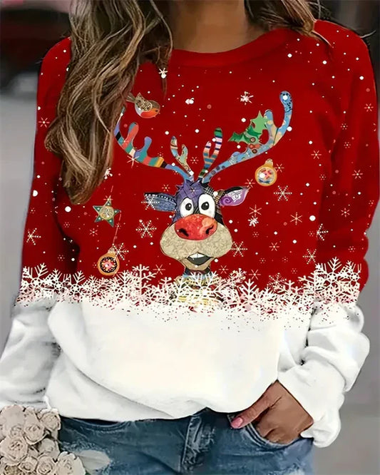 Pull à manches longues et col rond pour femme