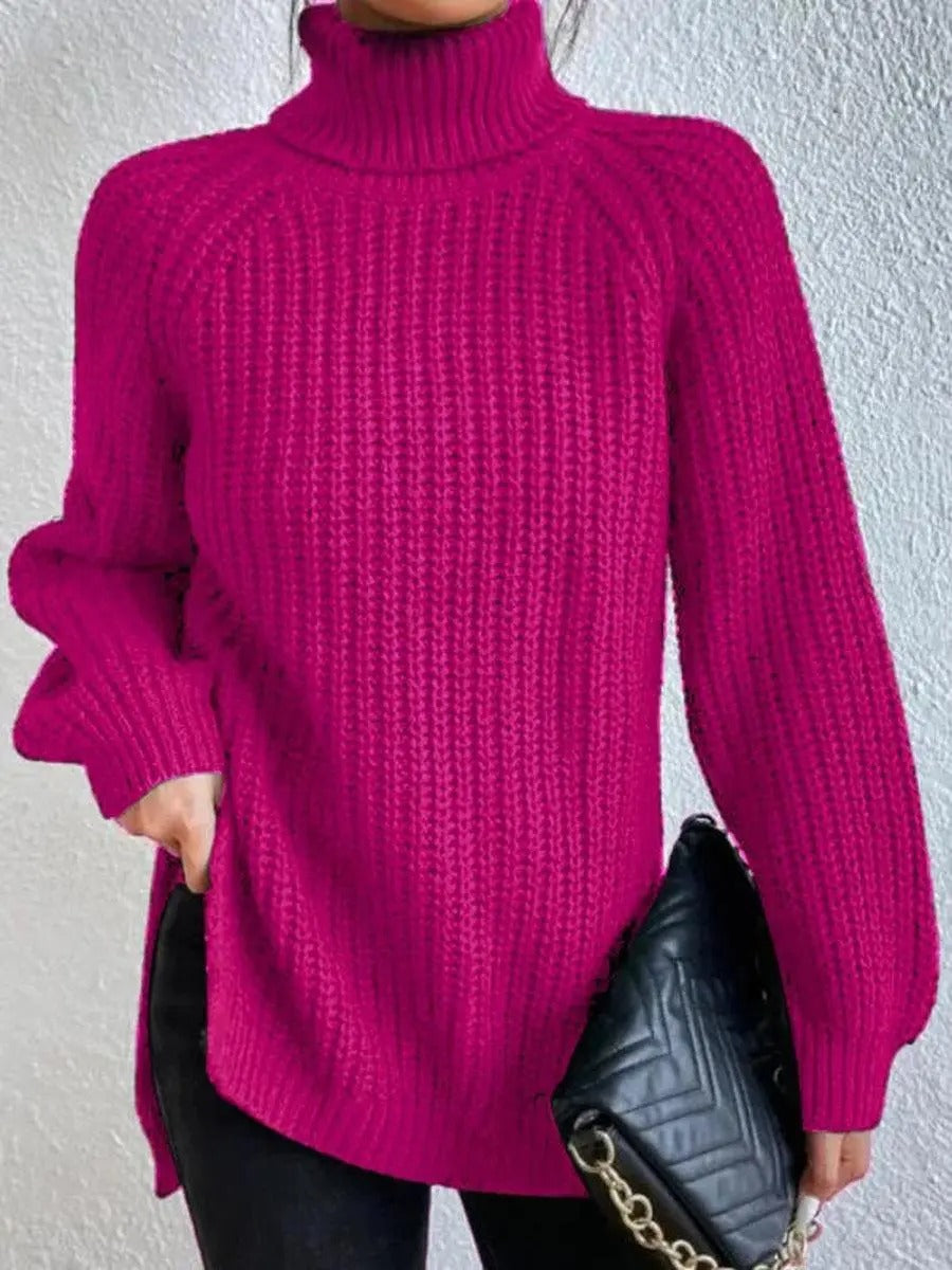 Ava - Pull Col Roulé en Maille Stylé pour Femmes