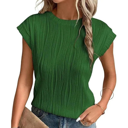T-shirt d'été à col rond pour femmes