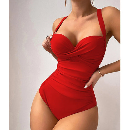 Bikini en pièce avec devant torsadé