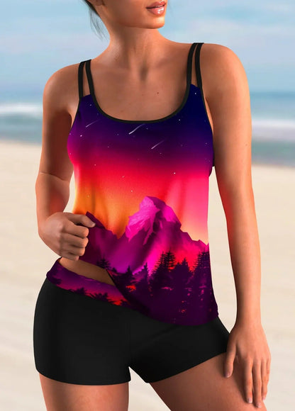Tankini à ombres florales