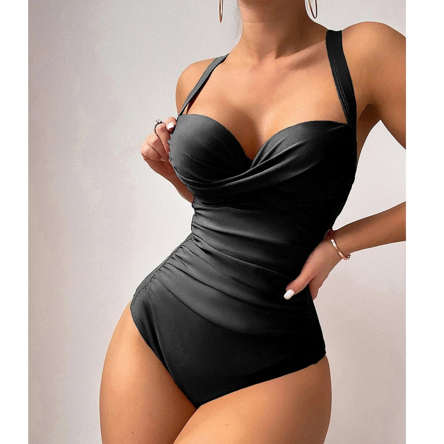 Bikini en pièce avec devant torsadé