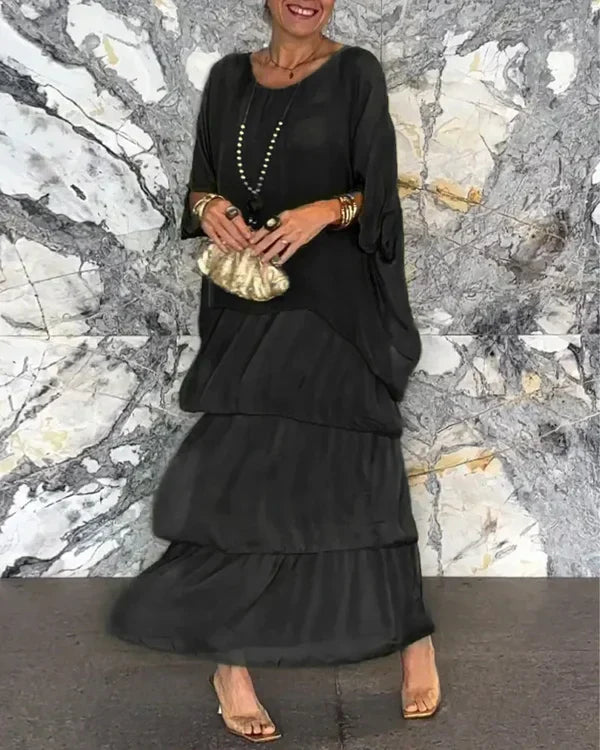 Élégante robe ample à volants