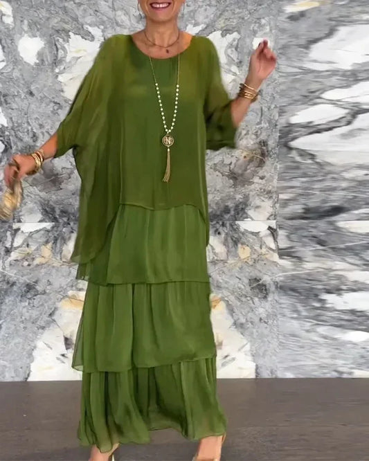 Élégante robe ample à volants