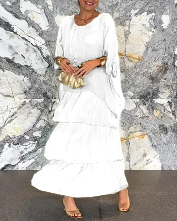 Élégante robe ample à volants