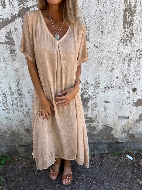 Robe midi à encolure en V