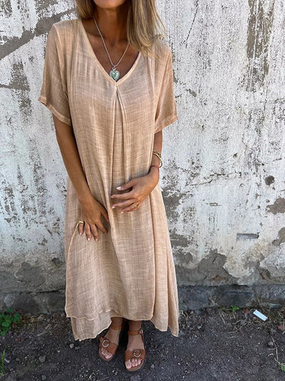 Robe midi à encolure en V