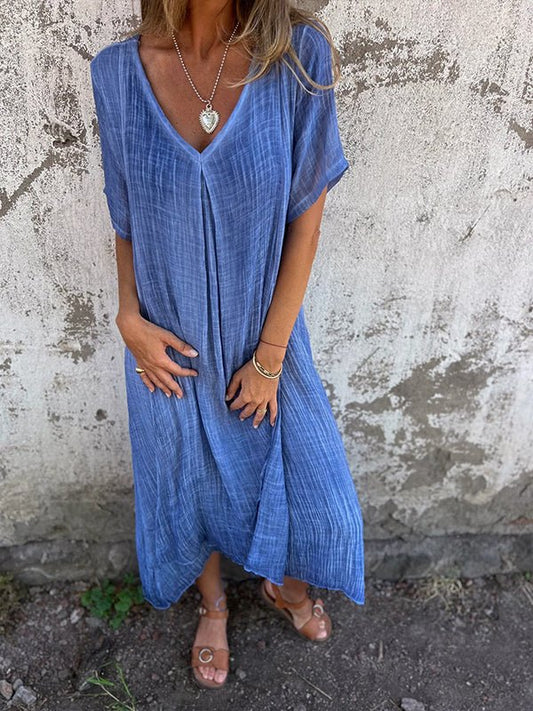 Robe midi à encolure en V