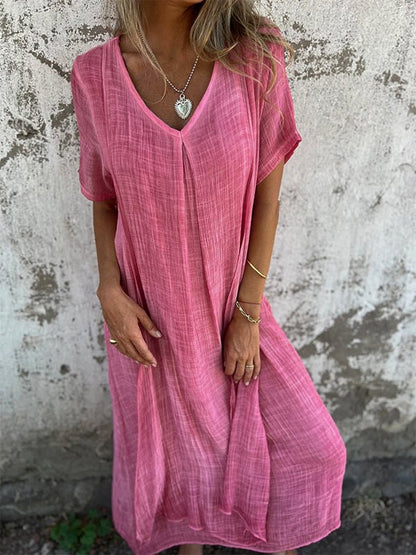 Robe midi à encolure en V