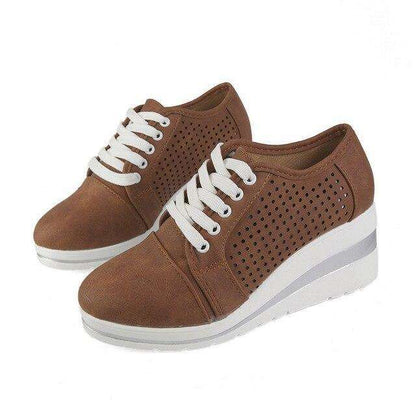 Baskets respirantes à talon compensé