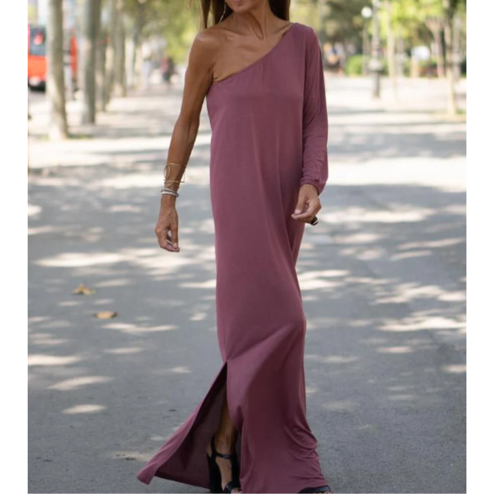 Robe à une épaule, élégante et légère
