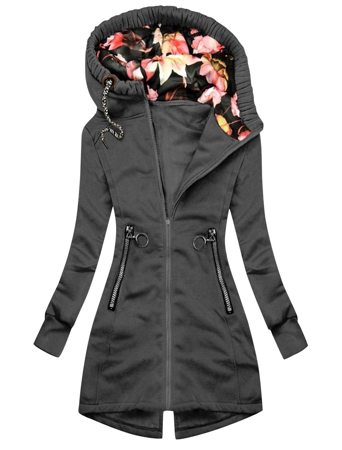 Veste imperméable d'extérieur avec capuche et fleurs pour femmes | Parfait pour les activités de plein air