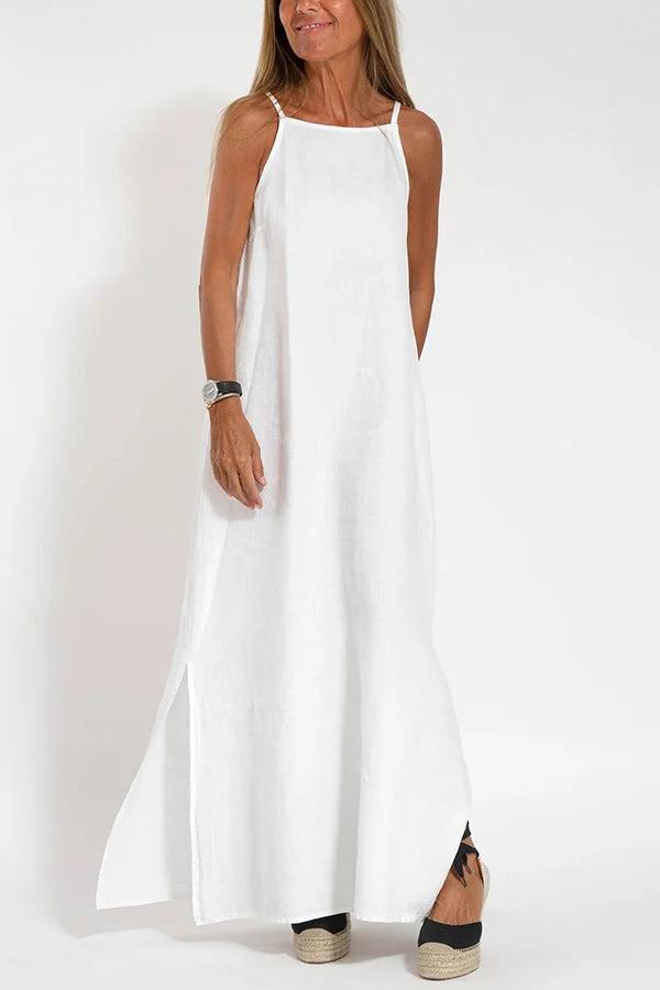 Robe longue légère à fines bretelles pour un look estival élégant
