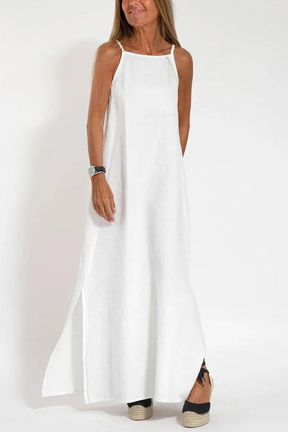 Robe longue légère à fines bretelles pour un look estival élégant