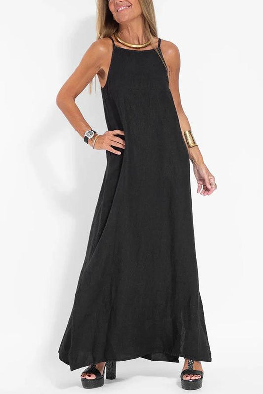 Robe longue légère à fines bretelles pour un look estival élégant