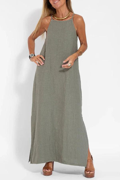 Robe longue légère à fines bretelles pour un look estival élégant