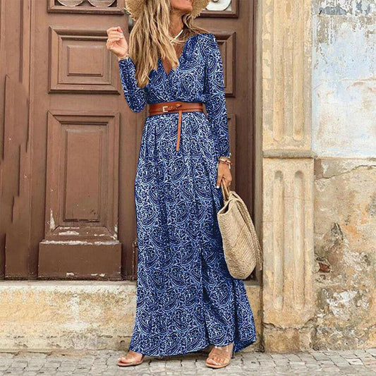 "Fiamma" robe longue de créateur à imprimé floral
