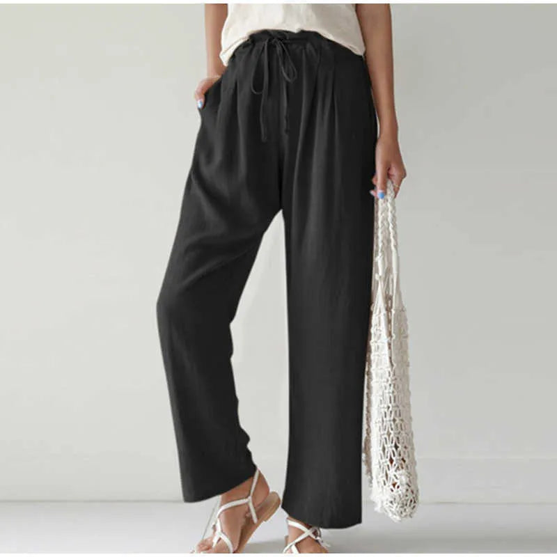 Taille élastique Poche plissée pour pantalon large