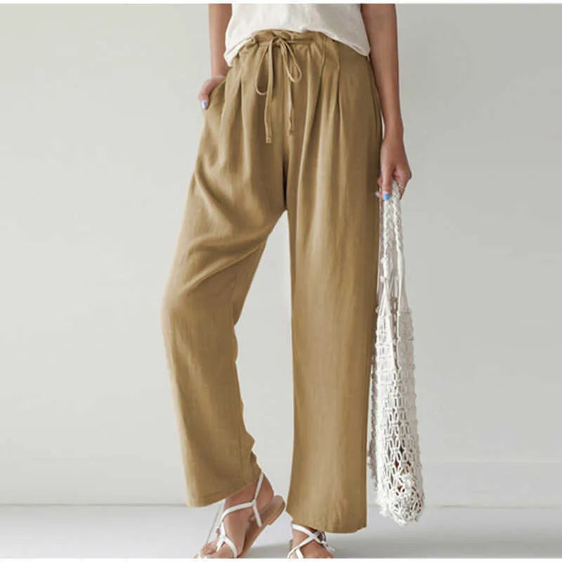 Taille élastique Poche plissée pour pantalon large