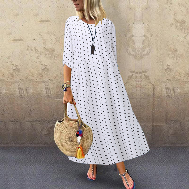 Robe tunique imprimée bohème ample